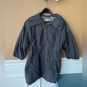 Vince Women’s Black 3/4 Sleeve Rain Jacket Coat Size S Lagenlook Quiet Luxury